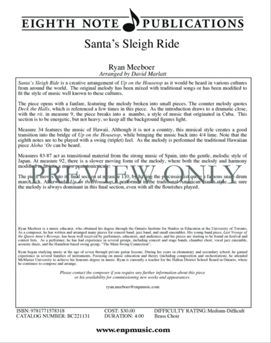 Santa's Sleigh Ride Small Ensemble scores gallery preview page 2