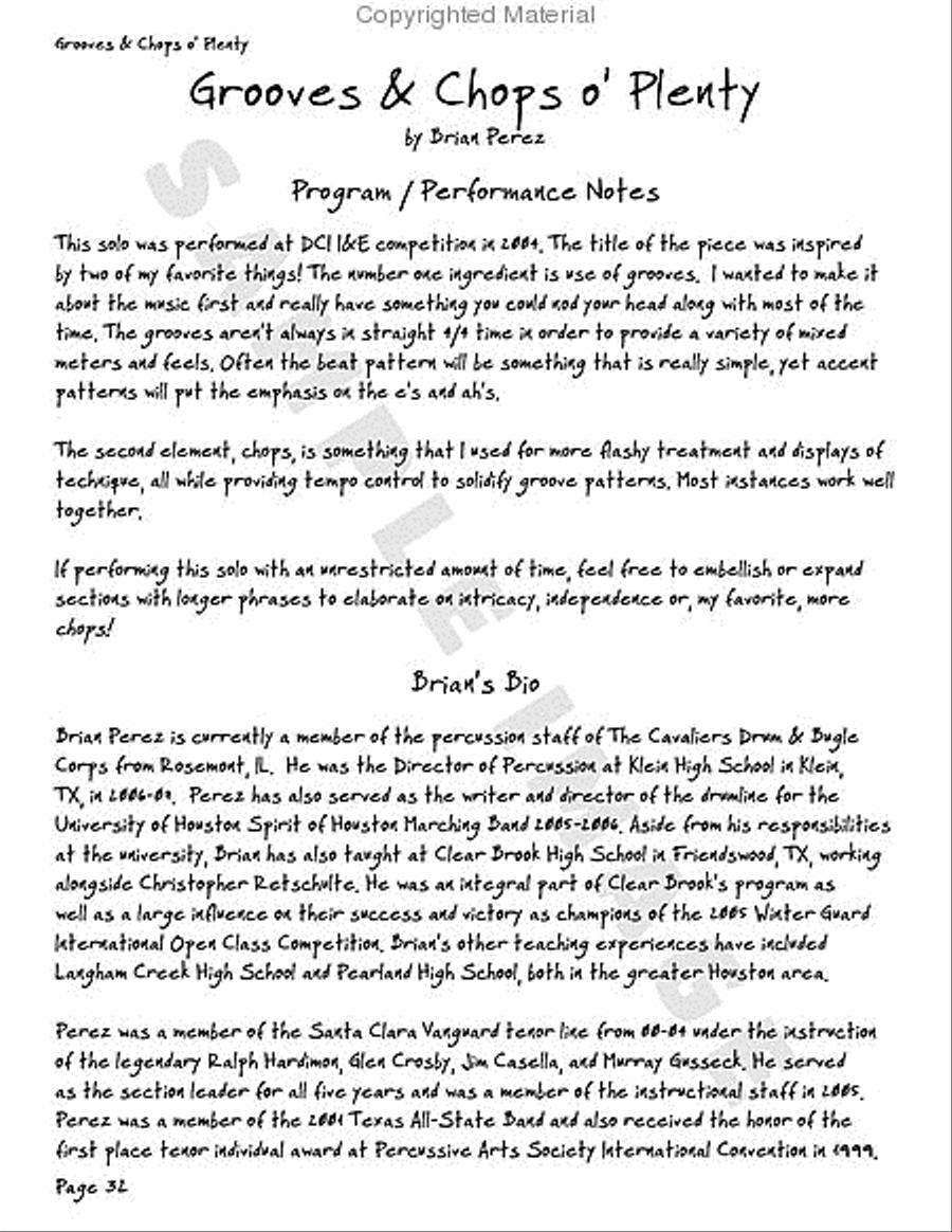 Violent Tenor Cream Drums scores gallery preview page 28