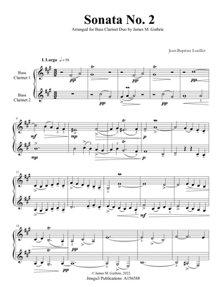 Loeillet: Sonata No. 2 for Bass Clarinet Duo