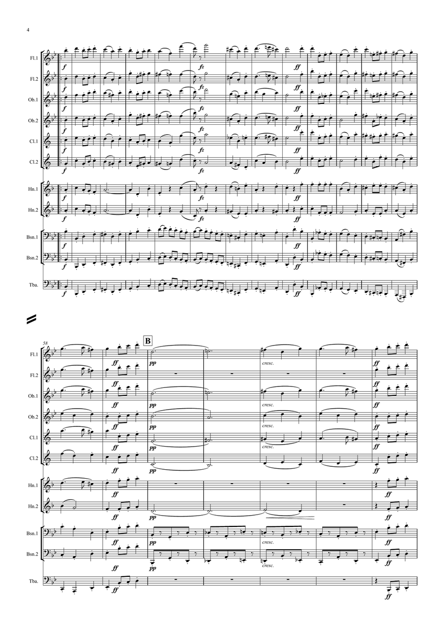 Gouvy: Petite Suite Gauloise Op.90 Complete - symphonic wind Woodwind Quintet scores gallery preview page 4