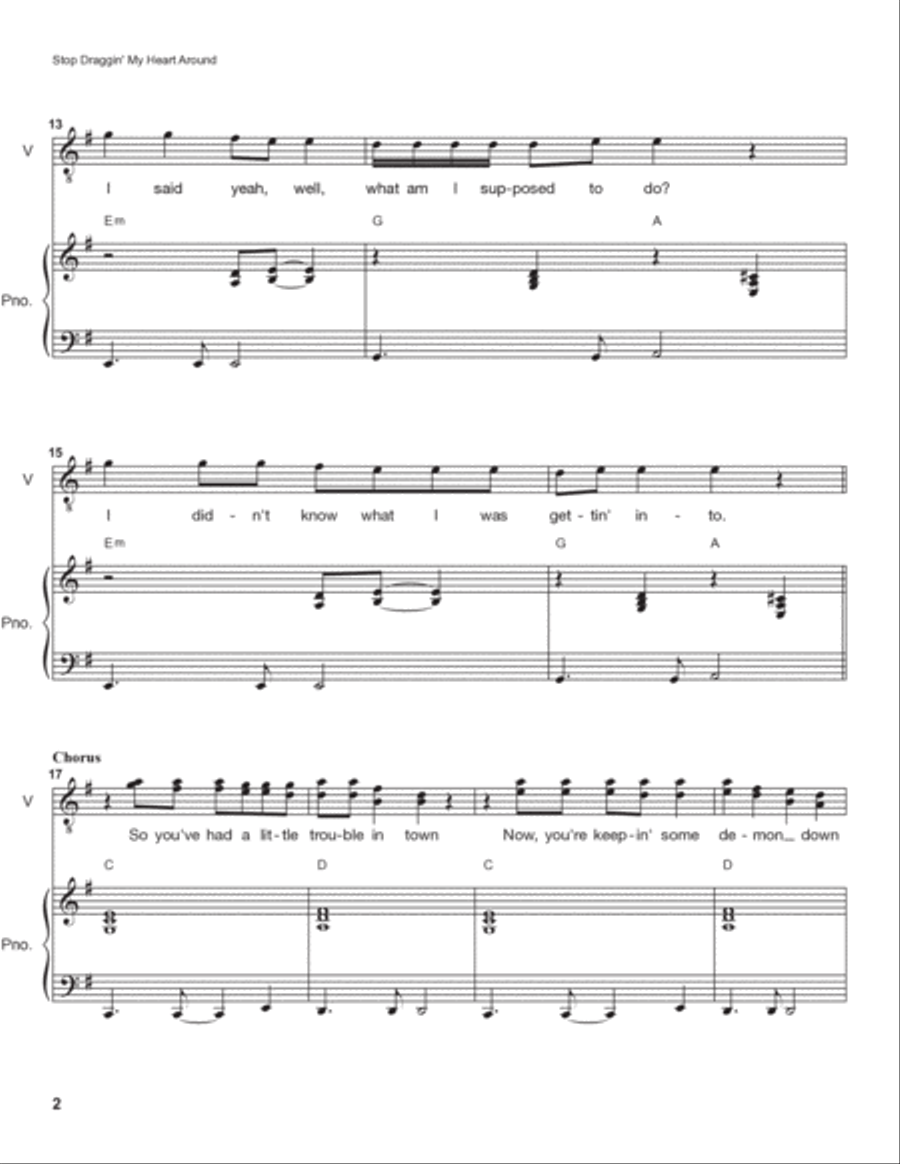 Stop Draggin' My Heart Around Voice scores gallery preview page 2