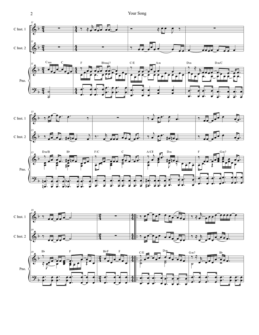 Your Song Flute scores gallery preview page 2