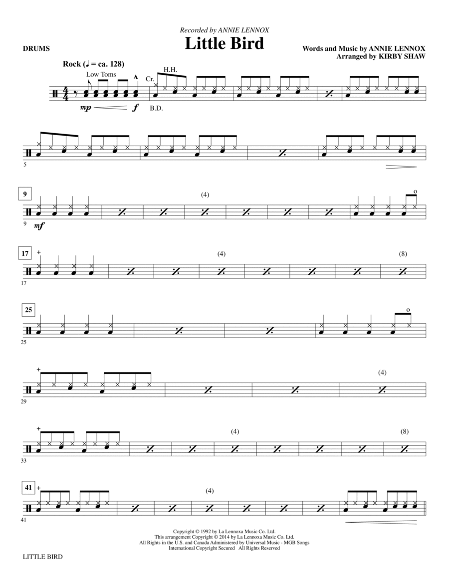 Little Bird - Drums Little Bird - Drums Choir scores gallery preview page 1
