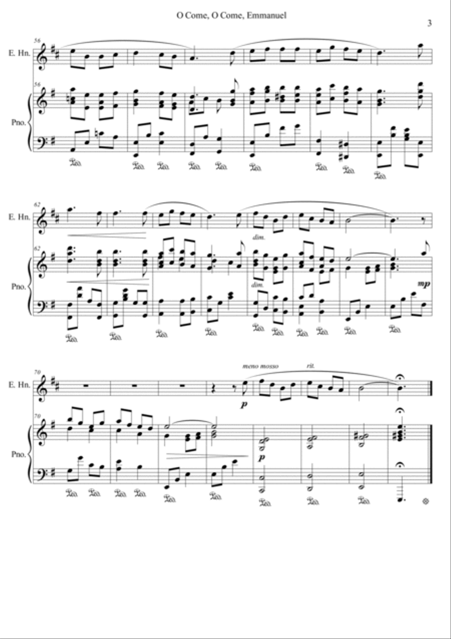 O Come, O Come, Emmanuel (for English Horn & Piano) English Horn scores gallery preview page 3