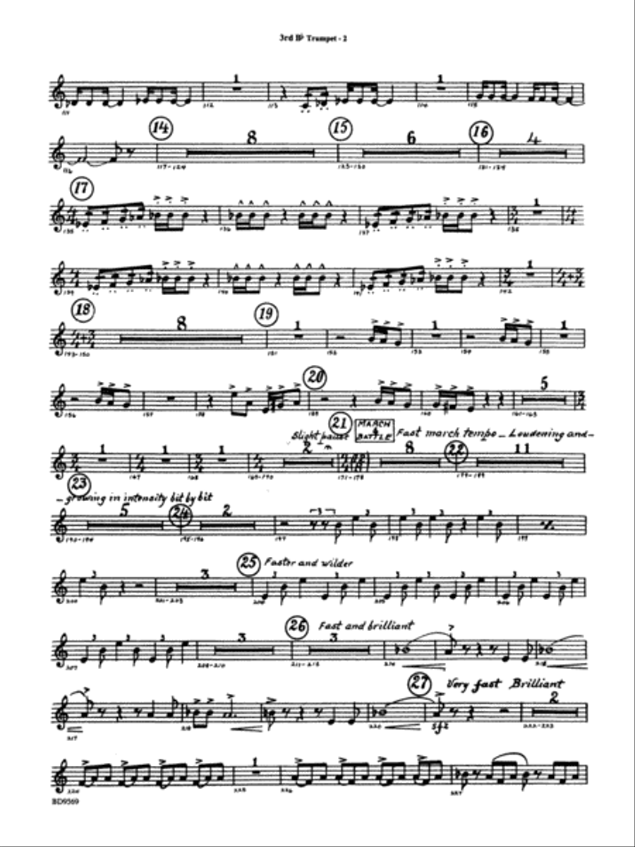 Jericho: 3rd B-flat Trumpet Concert Band scores gallery preview page 2