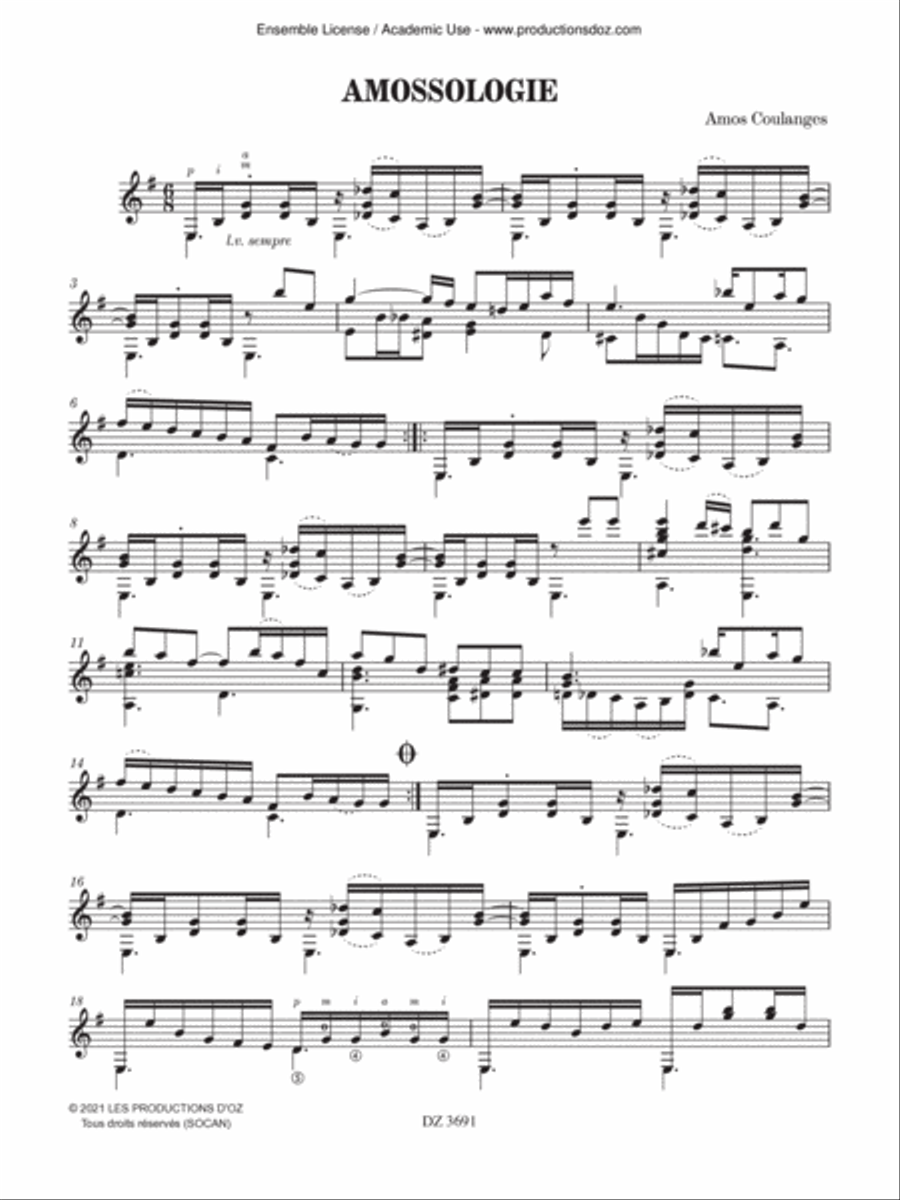 Amossologie / La balancelle Classical Guitar scores gallery preview page 3
