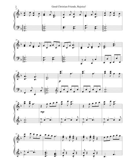 Good Christian Friends, Rejoice! ( a Christmas piano solo) image number null