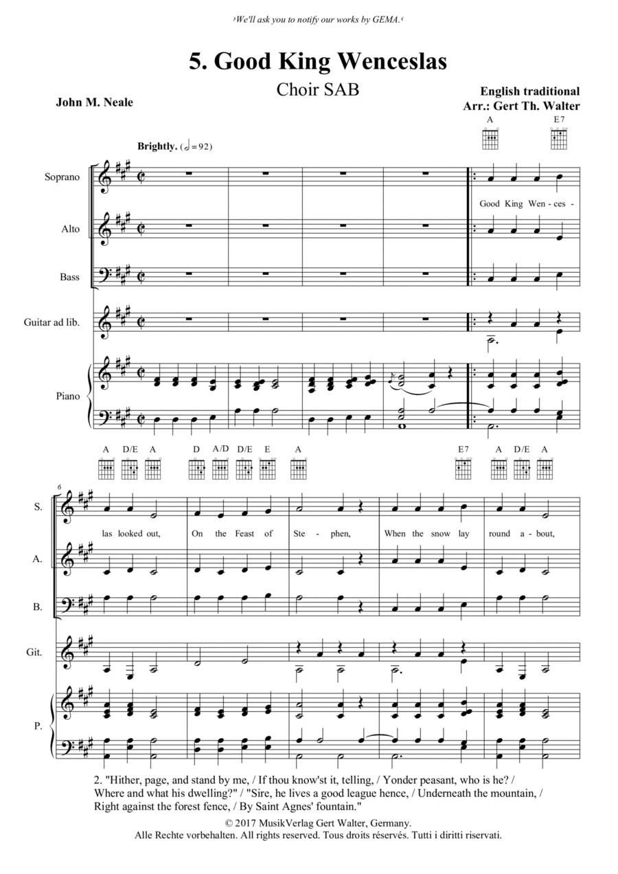 Good King Wenceslas 3-Part scores gallery preview page 1