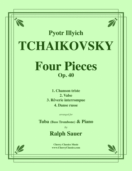 Four Pieces Op. 40 for Tuba or Bass Trombone and Piano