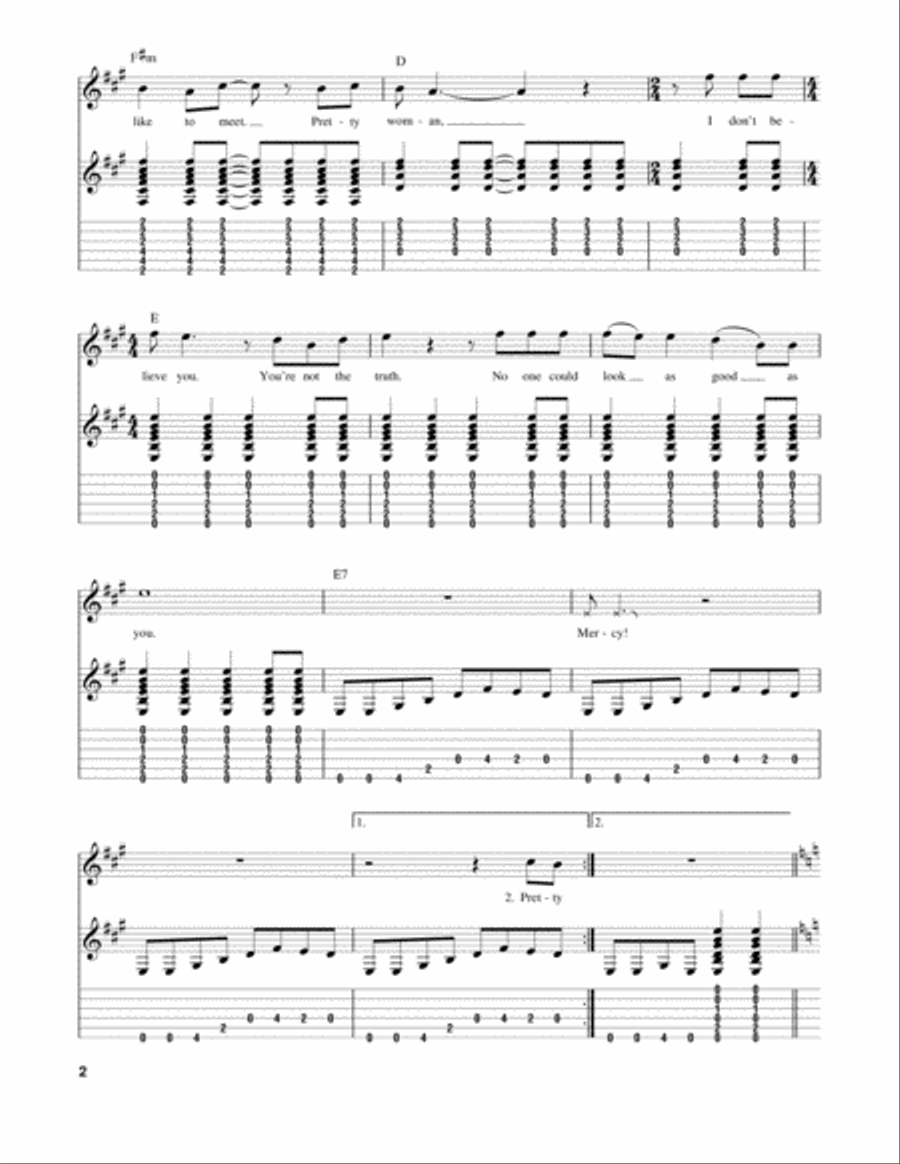 Oh, Pretty Woman Acoustic Guitar scores gallery preview page 2