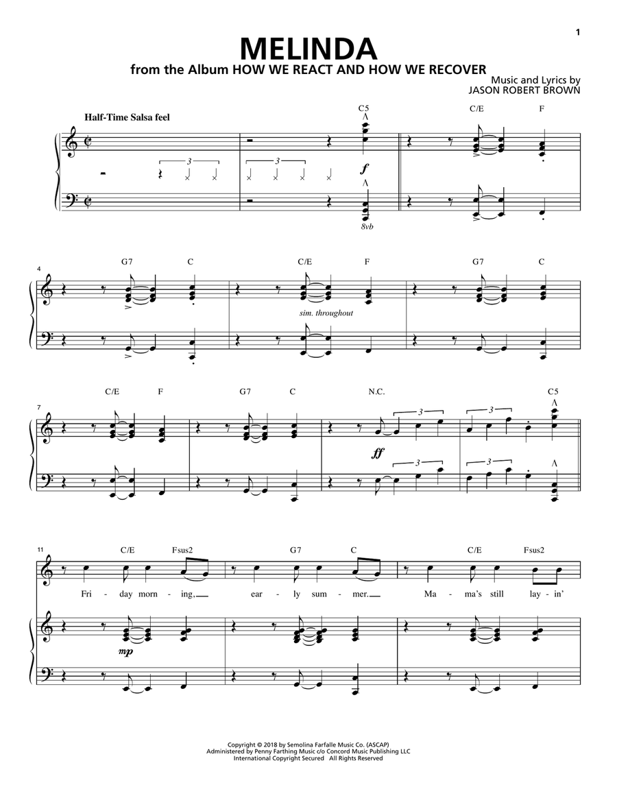Melinda (from How We React And How We Recover) Voice scores gallery preview page 1