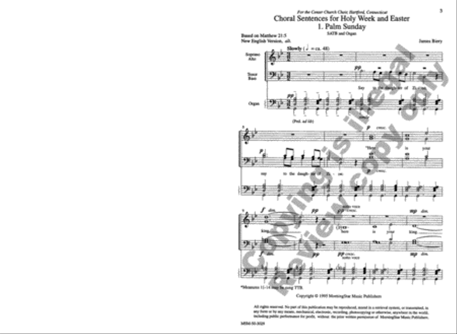 Choral Sentences for Holy Week and Easter 4-Part scores gallery preview page 3