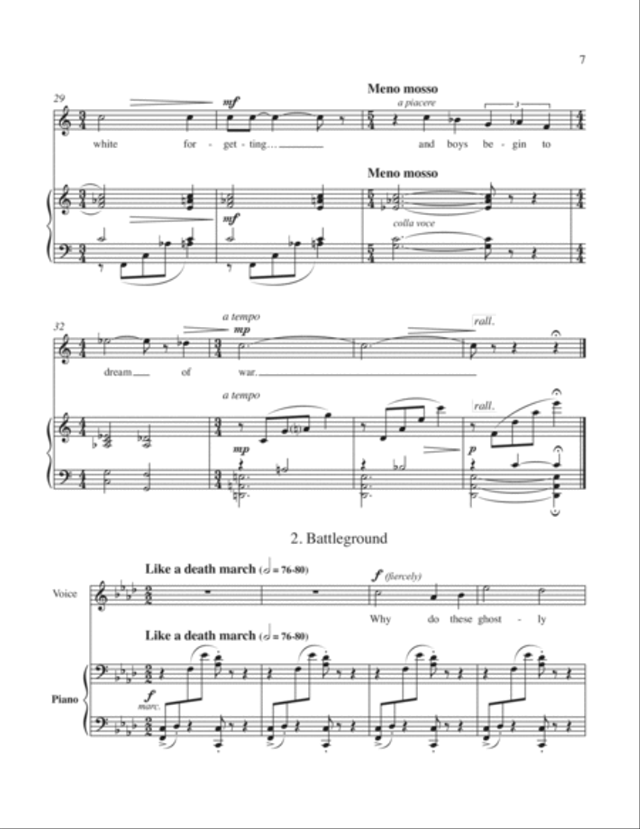 War Dreams Song Cycle for Tenor Voice and Piano Tenor Voice scores gallery preview page 6