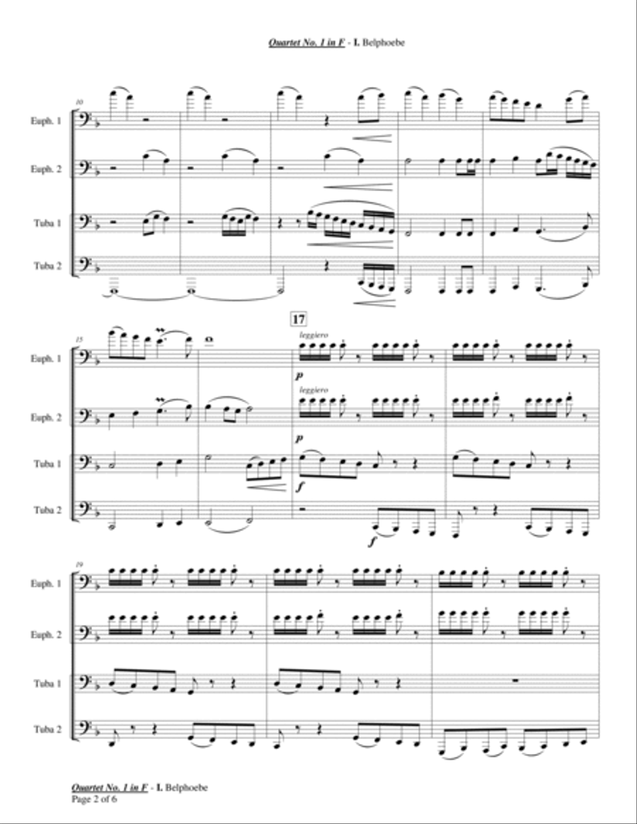 Quartet in F for Tuba-Euphonium Quartet Euphonium Quartet scores gallery preview page 6