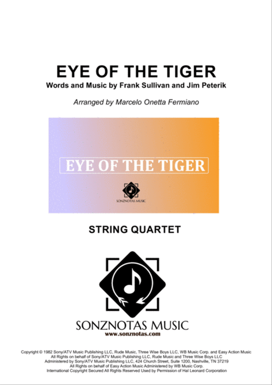Eye Of The Tiger String Quartet scores gallery preview page 1