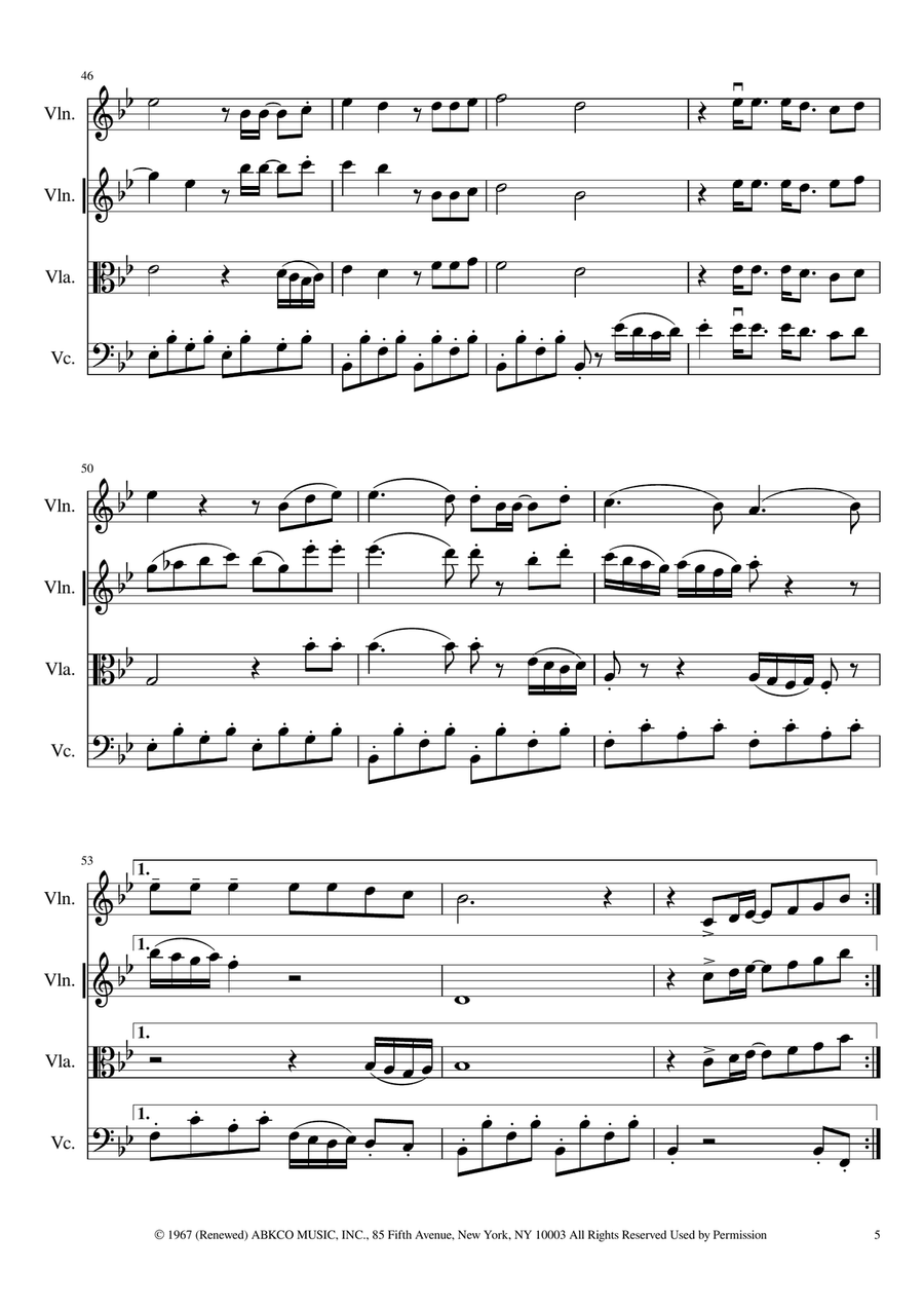 She's A Rainbow String Quartet scores gallery preview page 5