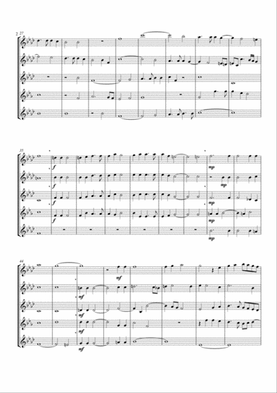 Cruda Amarilli (Cruel Amaryllis) Clarinet Quintet scores gallery preview page 3