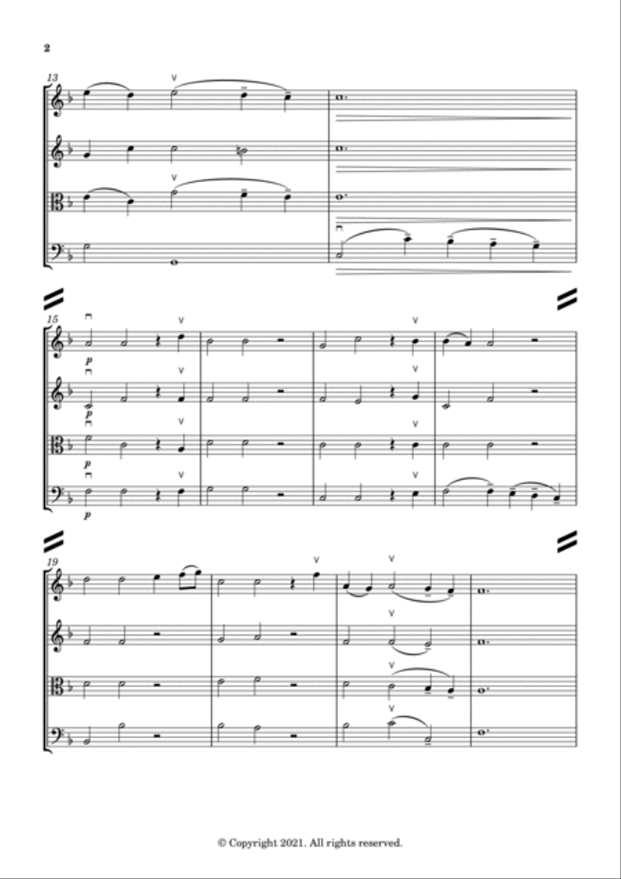 Lascia Ch'Io Pianga - For String Quartet String Quartet scores gallery preview page 4