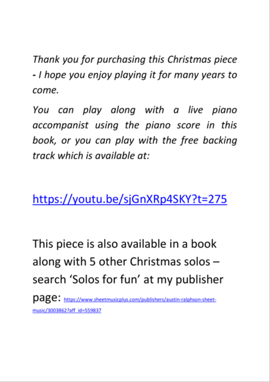 God Rest Ye Merry Gentlemen for oboe solo - with FREE BACKING TRACK and piano play along Piano scores gallery preview page 3