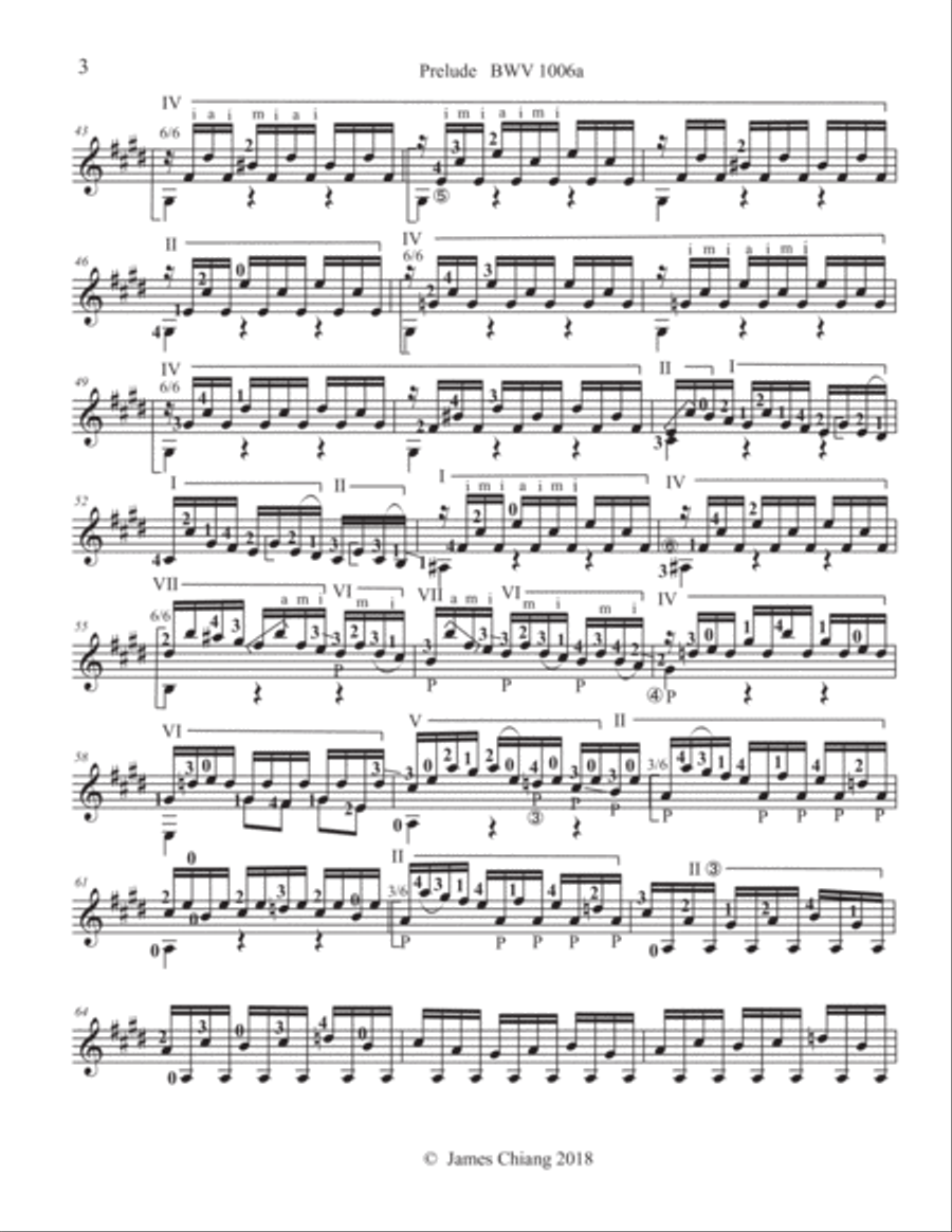 Bach - Lute Suite in E (BWV 1006a) for Classical Guitar Lute scores gallery preview page 3