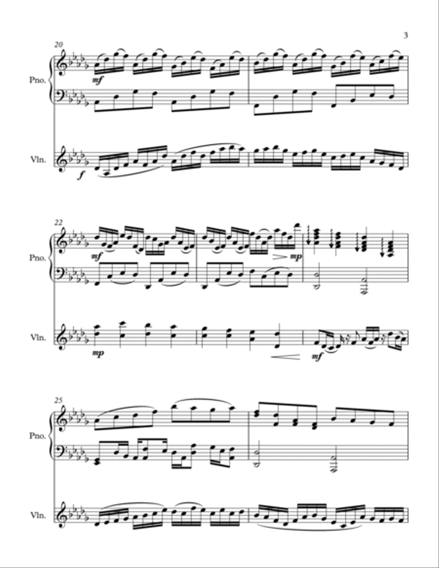 Piano X Violin String Duet scores gallery preview page 3