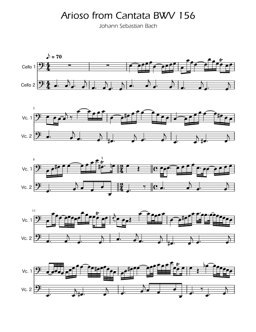 Arioso BWV 156 - Cello Duet image number null