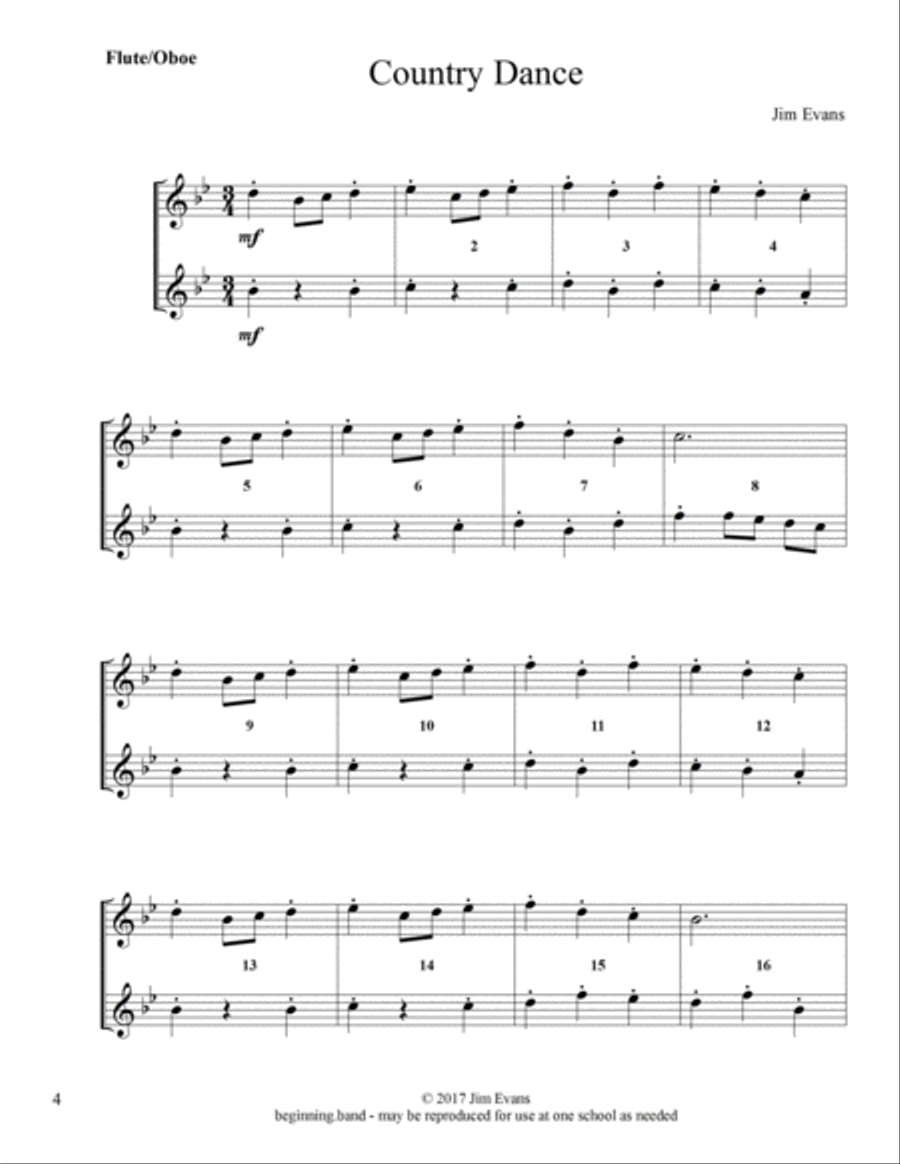 Elementary Duets, Volume 1, for Flute/Oboe Woodwind Duet scores gallery preview page 4