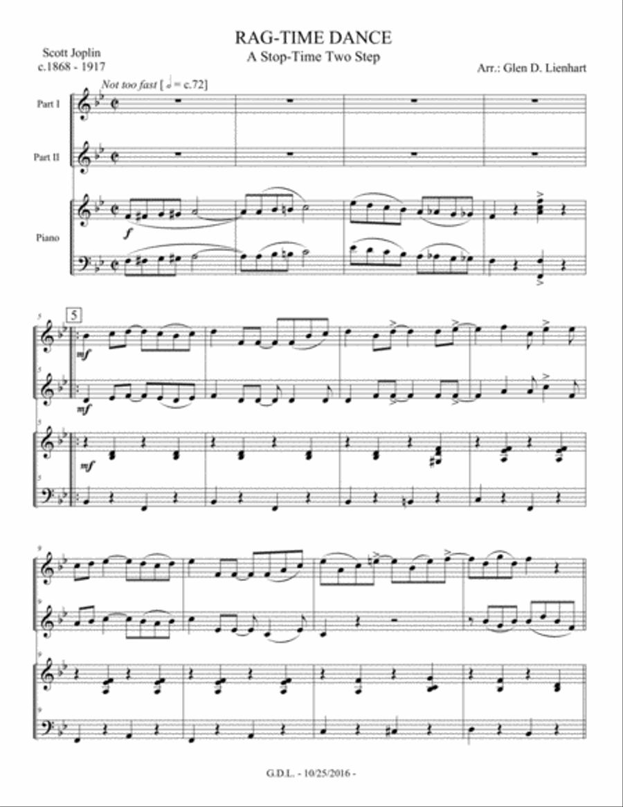 Rag-Time Dance, The Brass Ensemble scores gallery preview page 1