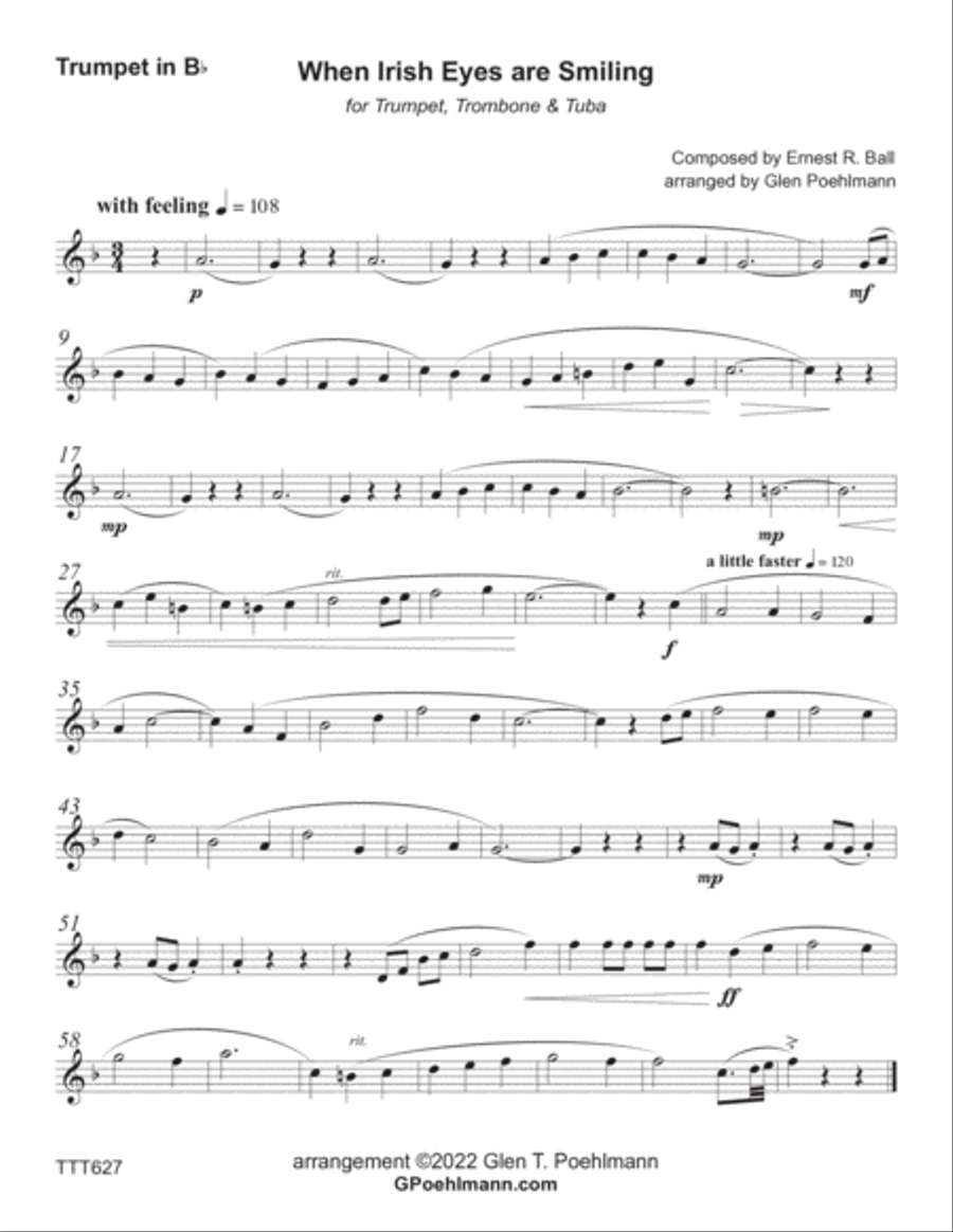 WHEN IRISH EYES ARE SMILING Brass Ensemble scores gallery preview page 3