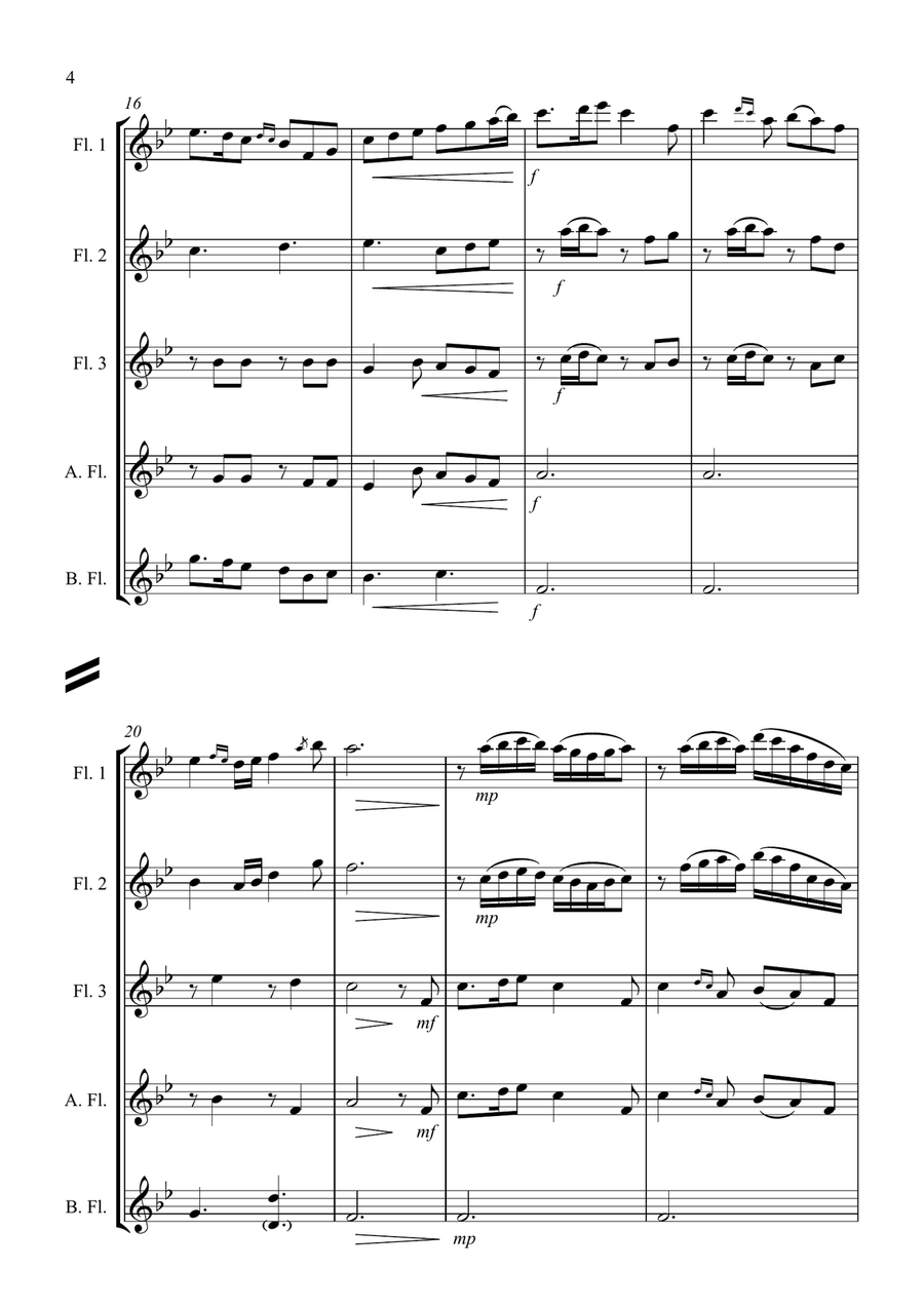 Lough Erin Shore - For Flute Choir Woodwind Quintet scores gallery preview page 4
