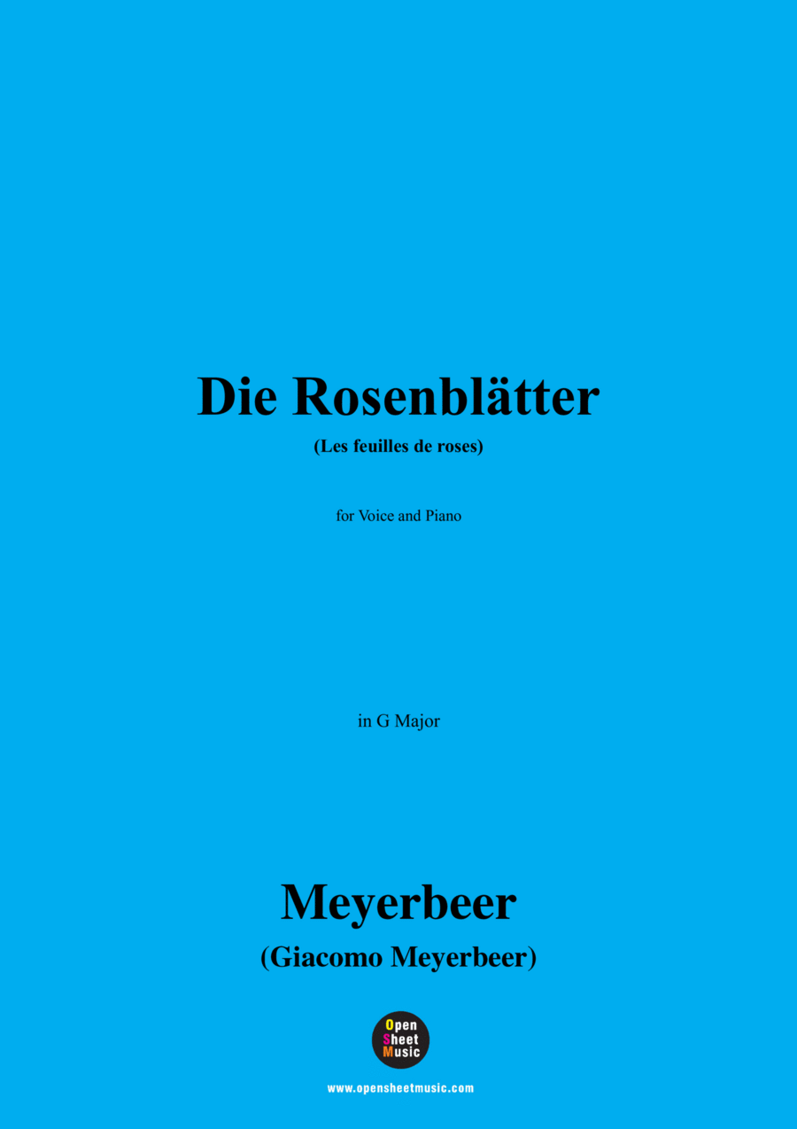 Meyerbeer-Die Rosenblätter(Les feuilles de roses),in G Major Voice scores gallery preview page 1