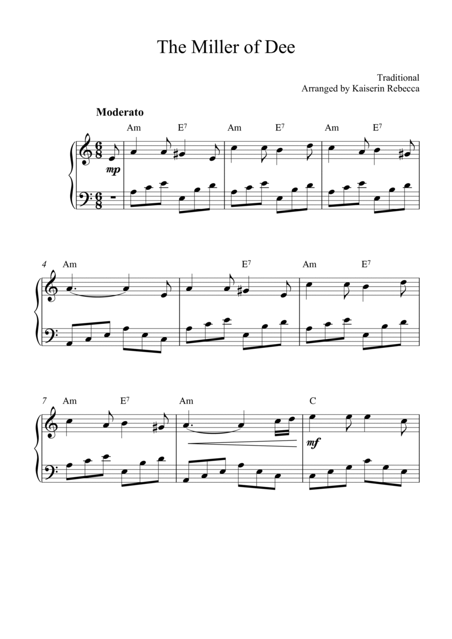 The Miller of Dee Piano Method scores gallery preview page 1