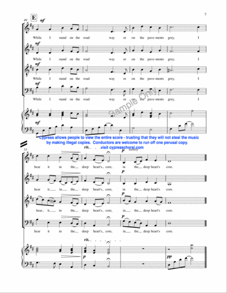 Lake Isle Of Innisfree 4-Part scores gallery preview page 7