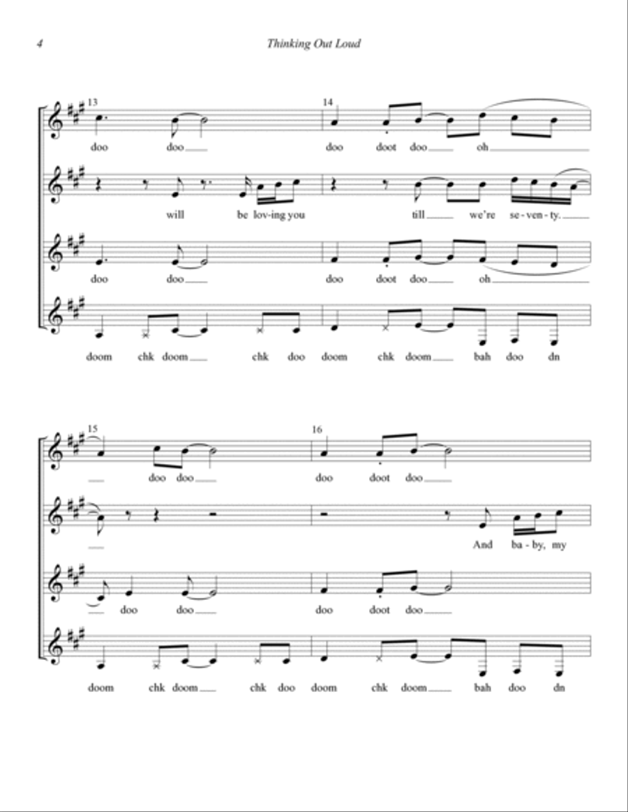 Thinking Out Loud (arr. Kirby Shaw) SSAA scores gallery preview page 4