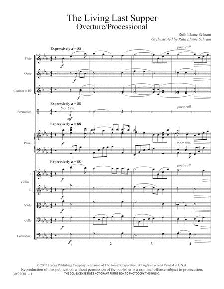 The Living Last Supper - Small Orchestra Score/Parts