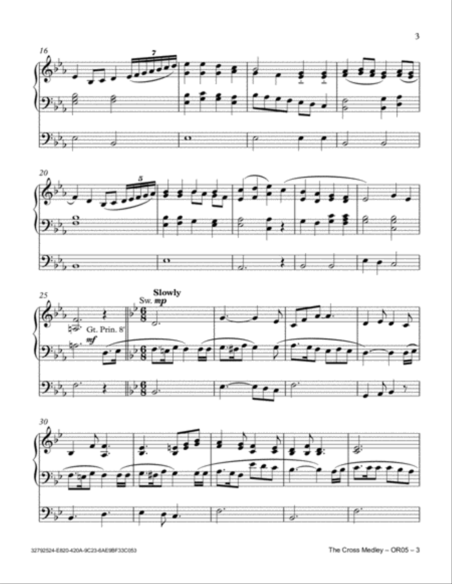 The Cross Medley Organ Solo scores gallery preview page 3