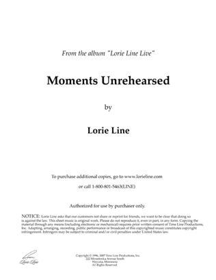 Book cover for Moments Unrehearsed