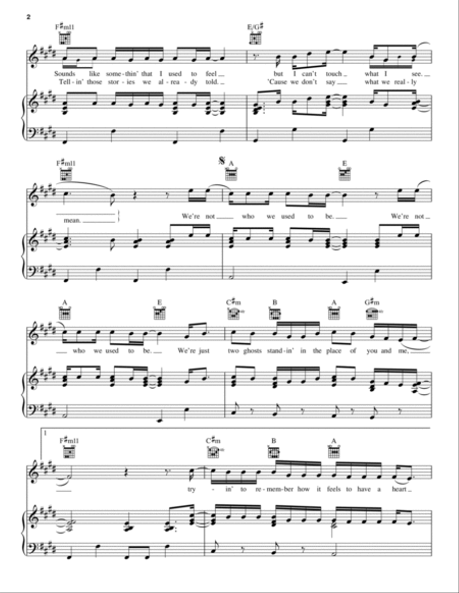 Two Ghosts Two Ghosts Piano, Vocal, Guitar scores gallery preview page 2