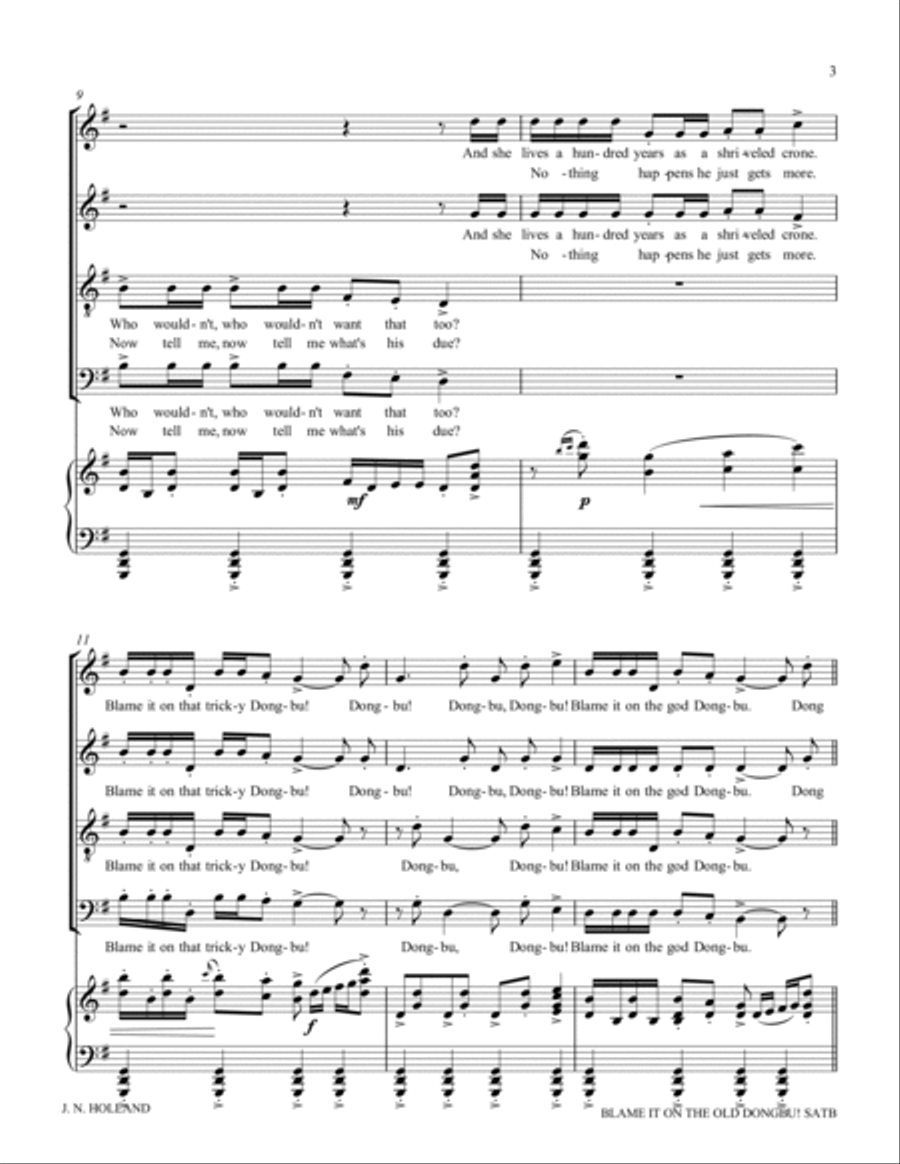 Blame it on the Old Dongbu! for SATB Chorus image number null