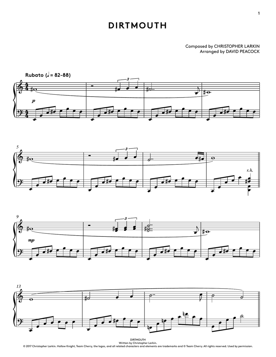 Dirtmouth (Hollow Knight Piano Collections) Piano Solo scores gallery preview page 4