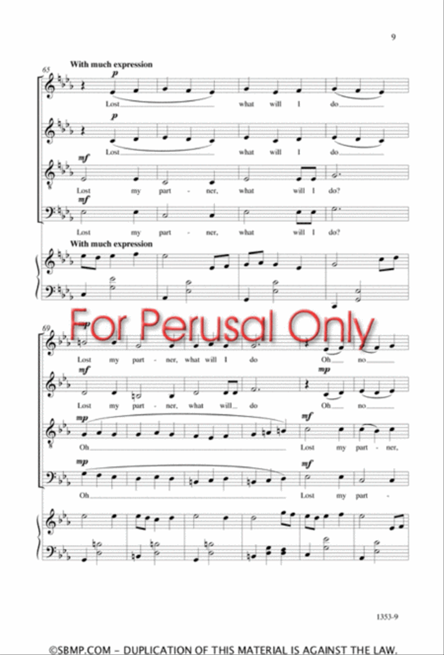 Skip to My Lou - SATB Octavo 4-Part scores gallery preview page 9