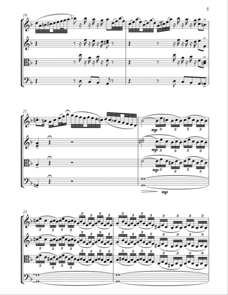 Toccata and Fugue in D Minor String Quartet scores gallery preview page 5