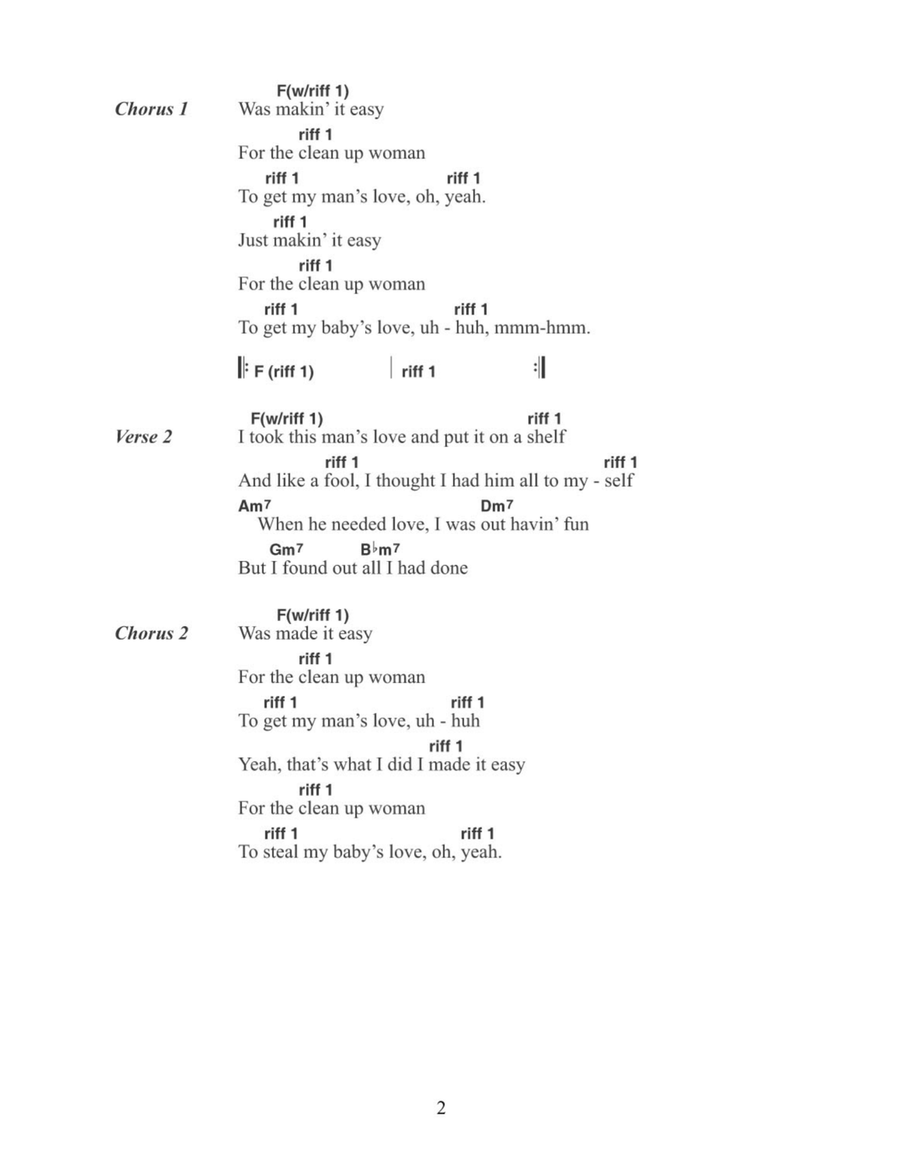 Clean Up Woman Electric Guitar scores gallery preview page 2