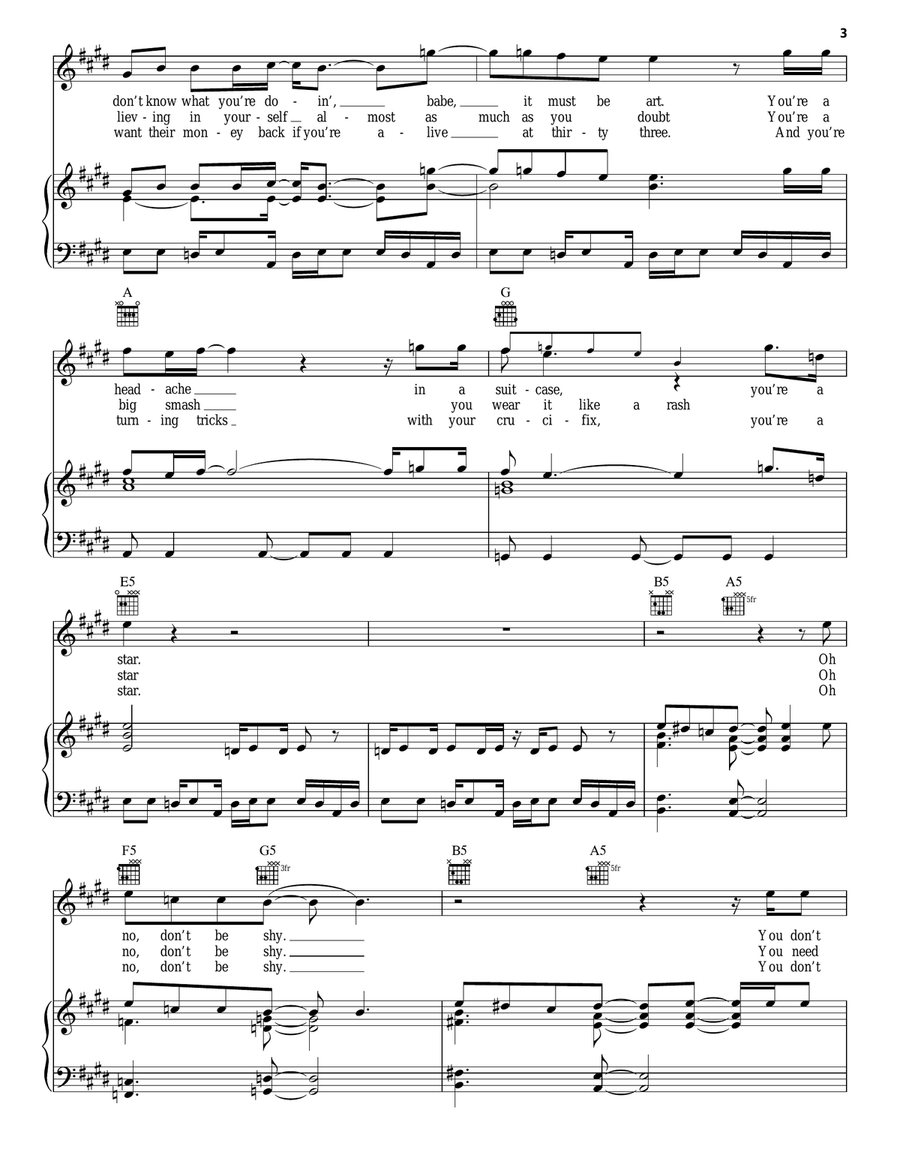 Hold Me, Thrill Me, Kiss Me, Kill Me Piano, Vocal, Guitar scores gallery preview page 3