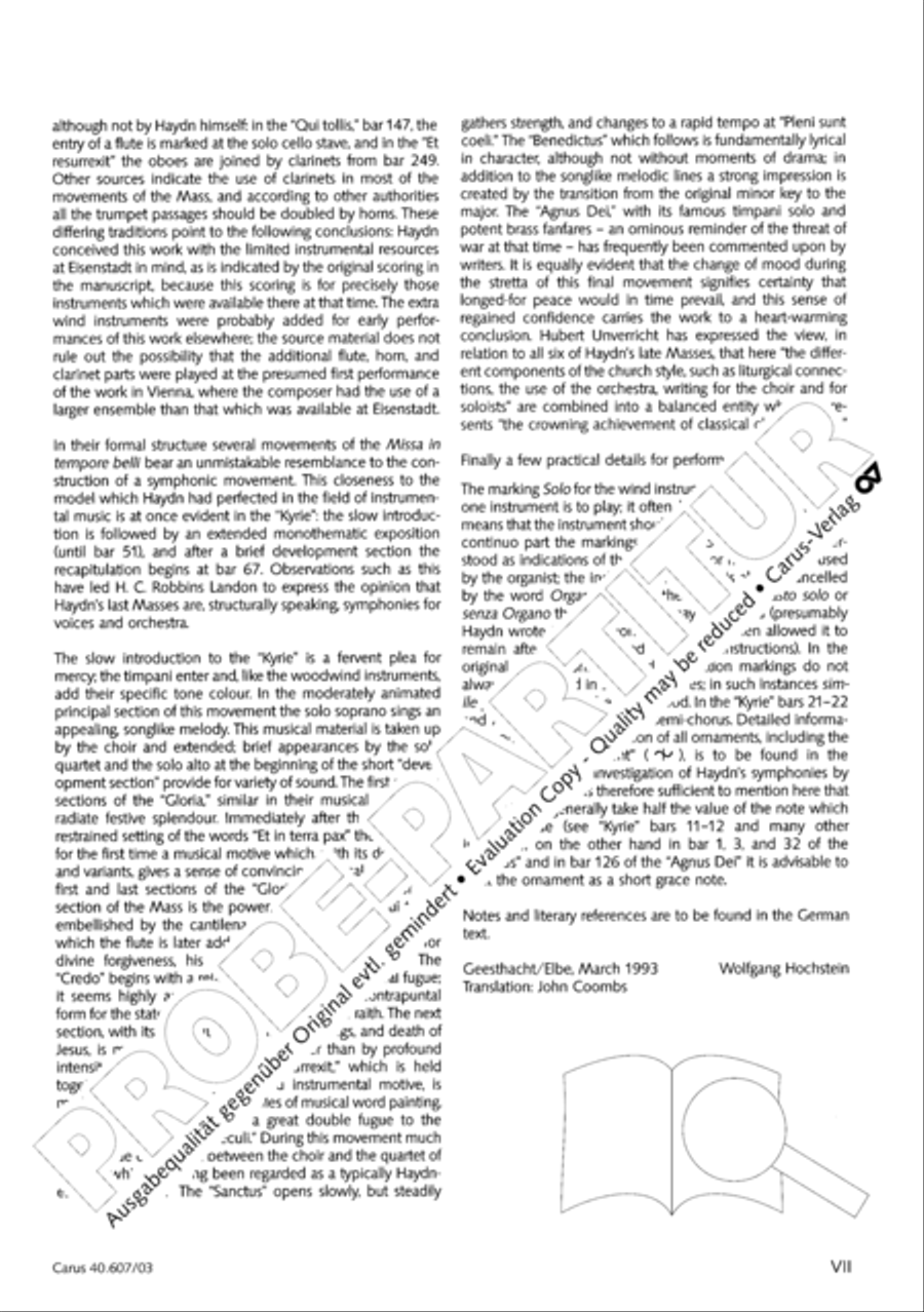 Mass in time of war (Missa in tempore belli) 4-Part scores gallery preview page 8