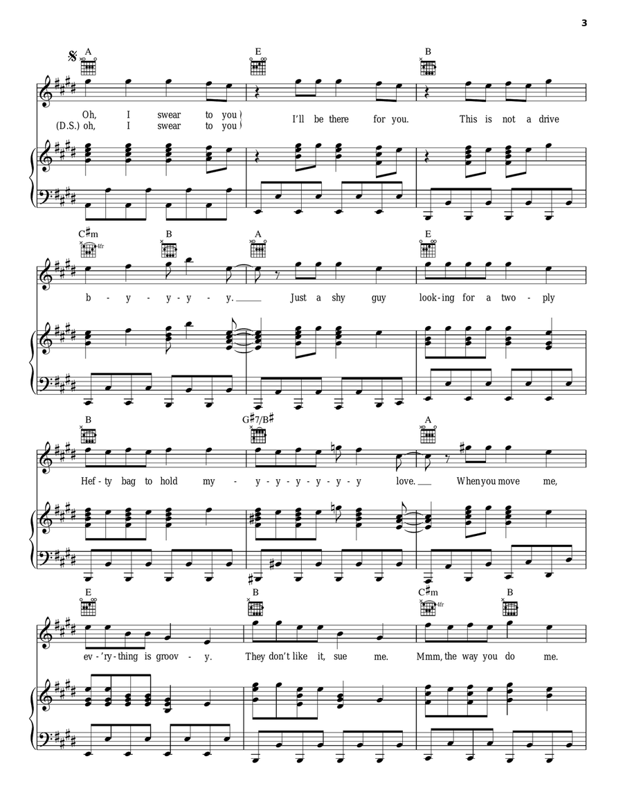 Drive By Piano, Vocal, Guitar scores gallery preview page 3