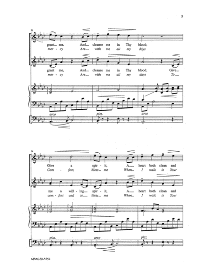 Thy Holy Wings (I Lift My Soul) Unison Choir scores gallery preview page 4