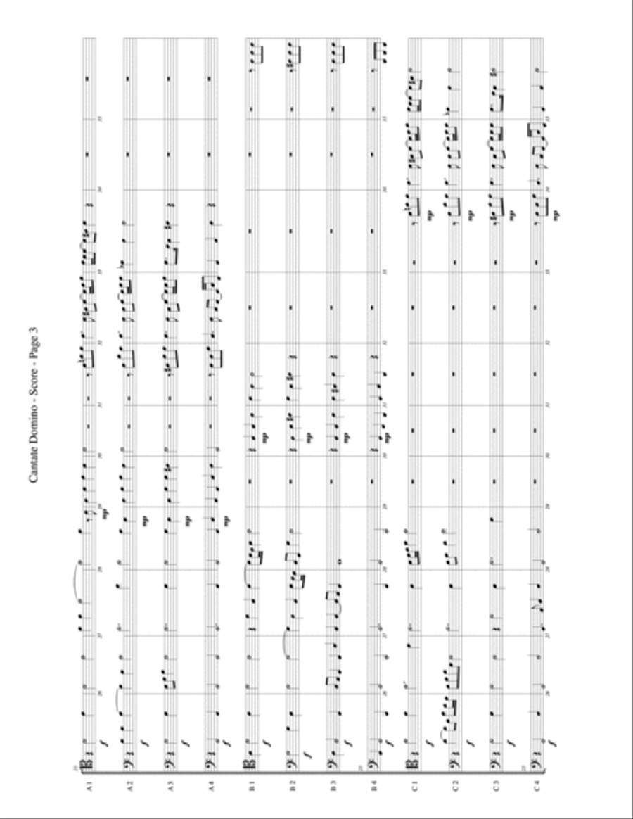 Cantate Domino for Trombone or Low Brass Duodectet (12 Part Ensemble) Brass Duet scores gallery preview page 3