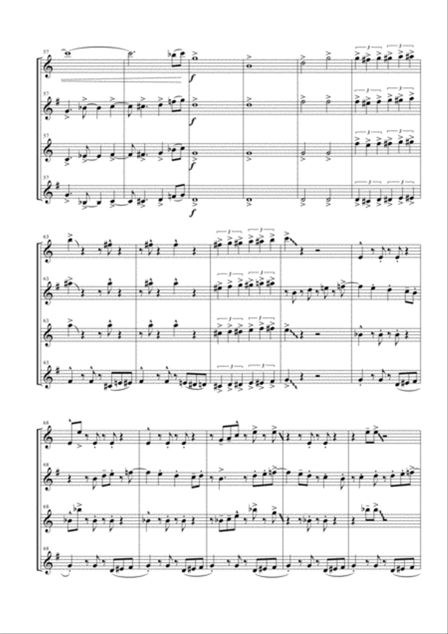 You Can't Stop The Beat Woodwind Quartet scores gallery preview page 5