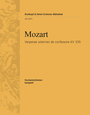 Book cover for Vesperae solennes de confessore K. 339